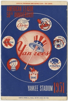 Program From Mickey Mantles First Ever Game Completely Scored-1951 Ny Yankees vs. Boston Red Sox Score Card
